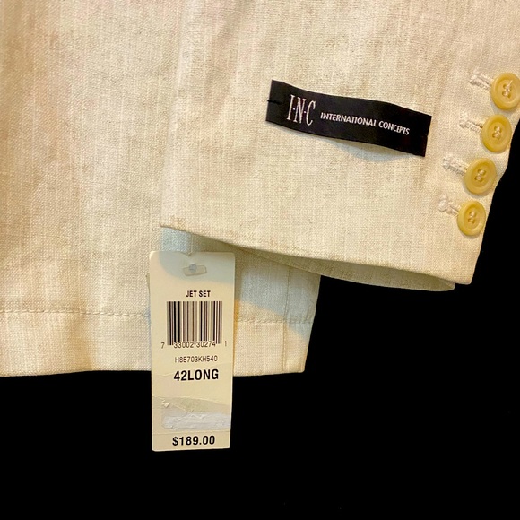 INC- textured cream sport coat NWT - Picture 6 of 7